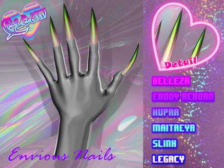 Second Life Marketplace - GLEAM: Envious Nails - Stiletto